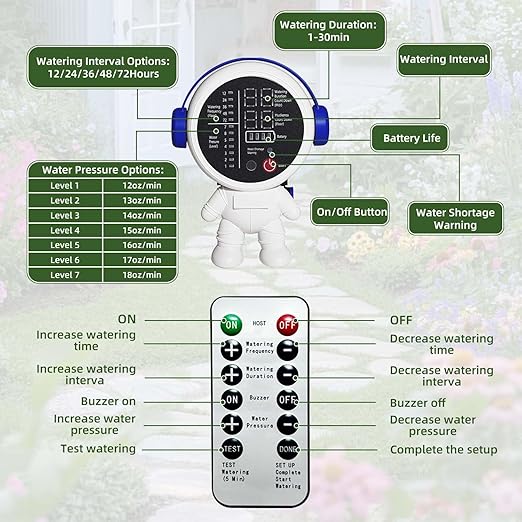 Solar Drip Irrigation System for Garden/Outdoor/Indoor Garden Solar Automatic Watering System for 15 Potted Plants Vacation Automatic Plant Waterer Outdoor with 2500mAh Battery 50Ft Tube