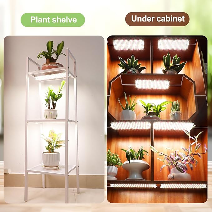 6Pack 2026 Ultra-Thin Panel Grow Lights for Seed Starting Vegetables Greenhouse &amp Under Cabinet &amp Shelf Plants with Timer 4/8/12/16/20H Free Connect Full Spectrum Indoor LED Plant Growing L