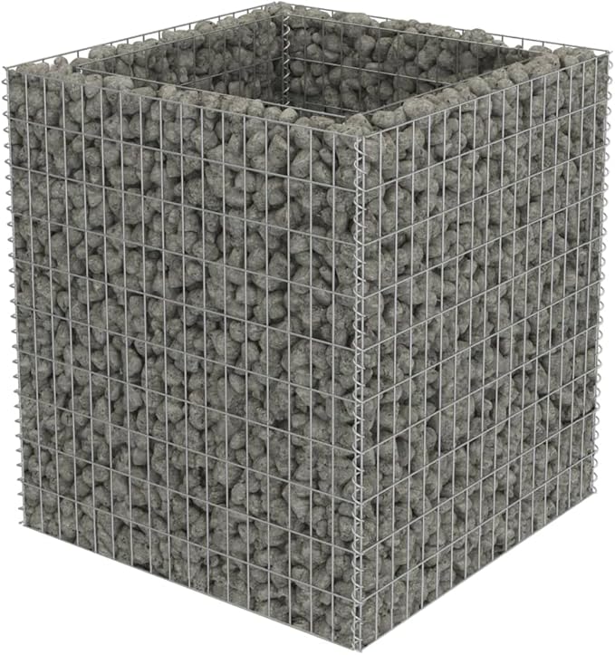 Gabion Raised Bed Garden beds Outdoor Patio planters Raised Flower Bed Standing Planter Suitable for Corridor Courtyard Orchard Nursery Galvanized Steel 35.4x35.4x39.4