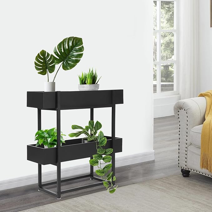 2 Tier Outdoor Raised Garden Bed 29 H Rectangular Elevated Garden Bed for Backyard Gardening Planters Boxes for Planting Herbs Flowers &amp Vegetables