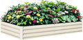 Raised Garden Bed Beige 6x3x1ft Galvanized Raised Garden Bed Outdoor Metal for Gardening Vegetables Flower Garden Planter Box Large Raised Bed with Gloves and 3ftx30ft Weed Barrier Fabric