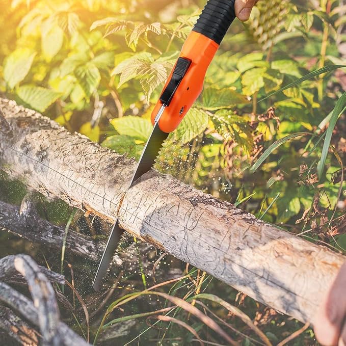 7 Pieces Garden Tools Set Pruning Saw Non-Slip Handle with Anti-Rust Trowel Cultivator Pruning Shear Water Sprayer Gloves with Claws Carrying Case