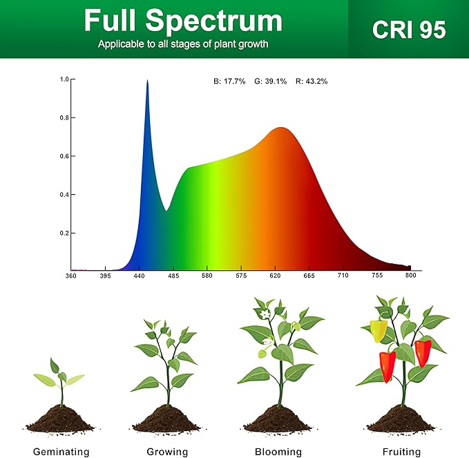 Indoor Small Plant Growth Lights Pot Clip Grow Lights LED Full Spectrum Grow Lamps with 4 Brightness Levels Auto Timer 6/12/ 16 Hrs for Succulents White 2 Pack