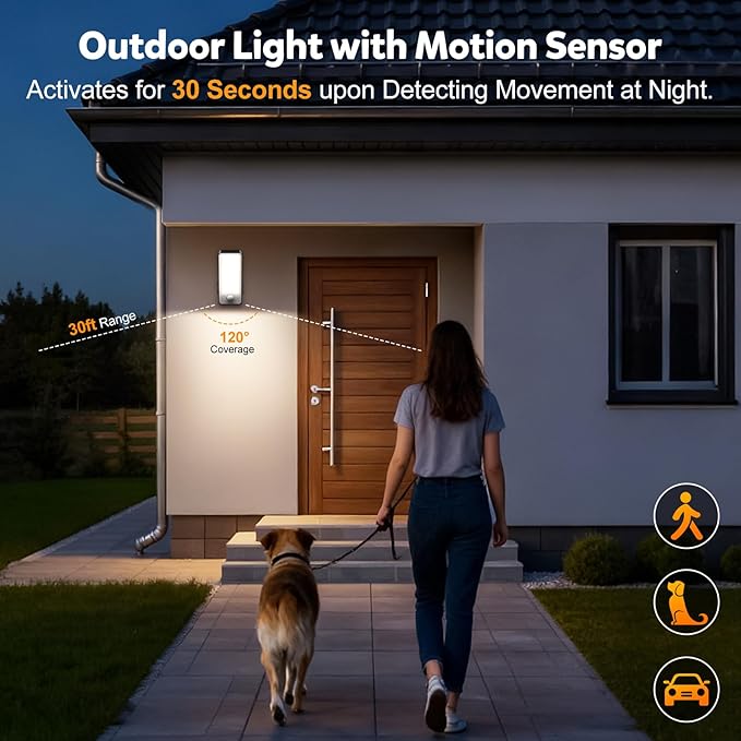 Motion Sensor Outdoor Light 10000mAh Rechargeable Battery Operated Outdoor Light with Remote 3 Modes &amp Dimmable 3000-6000K IP65 Waterproof Outdoor Security Light for GarageFencesPatioGarden