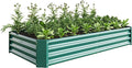 Raised Garden Bed Outdoor Metal Rectangle Raised Planter Beds 6×3×1ft Galvanized Metal Planter Box for Vegetables Flowers Herbs-Green