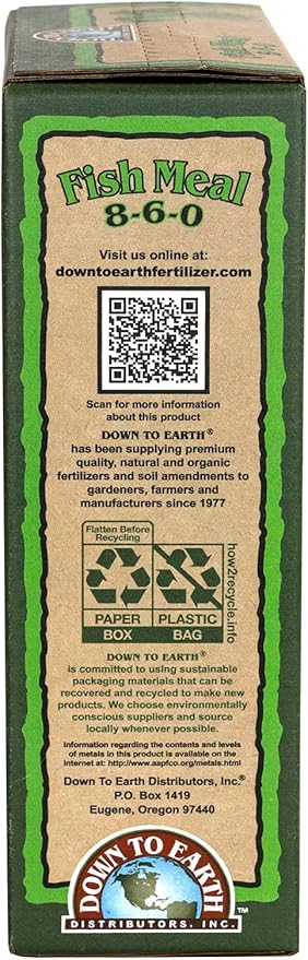 Down to Earth Fish Meal Natural Fertilizer 8-6-0 OMRI