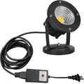 Kiven IP65 Waterproof LED Landscape Up Down Light Black Decorative Spotlight with Plug-in Cord and Timer for Indoor Outdoor Yard Step Statue LED Lawn Light (5W Cool White)