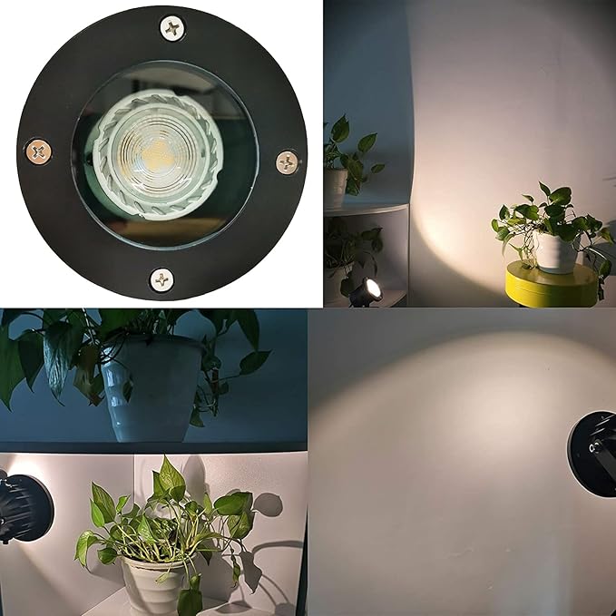 1pcs Outdoor Waterproof Clip On Light 5W Spotlight Desk Stand Lamp Directional Adjustable Portable 9.8 Ft Plug in Cord for Signboard Background Warm White Light GU10 Bulb Included