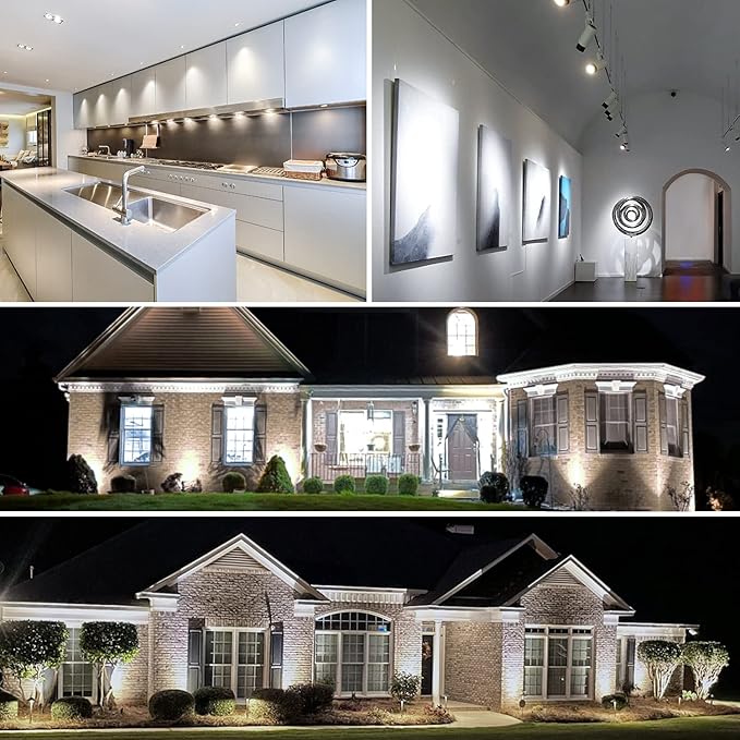 Mlambert 12 Pack MR16 LED Bulbs 50W Halogen Equivalent4000K Neutral White5W GU5.3 MR16 12V Spotlight BulbNon-Dimmable45° Beam Angle for Landscape Recessed