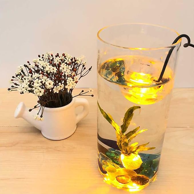 Kiven Led Fish Tank Light Landscape Spotlight Outdoor/Indoor Yellow Light Underwater Spotlight LED Light with Timer Adjustable for Fish Tank Pond Pool Plant Lawn