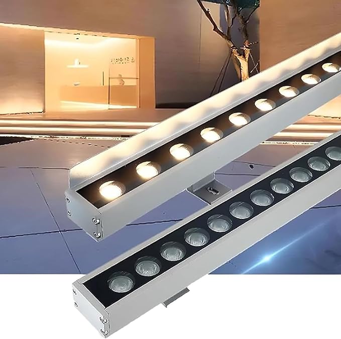 Outdoor Buried Lights - Ground LED Landscape Lamp IP67 ?Waterproof Recessed Long Contour Spotlight DC 24V Low Voltage Wall Washer Light for Garden Deck YardGreen 36W