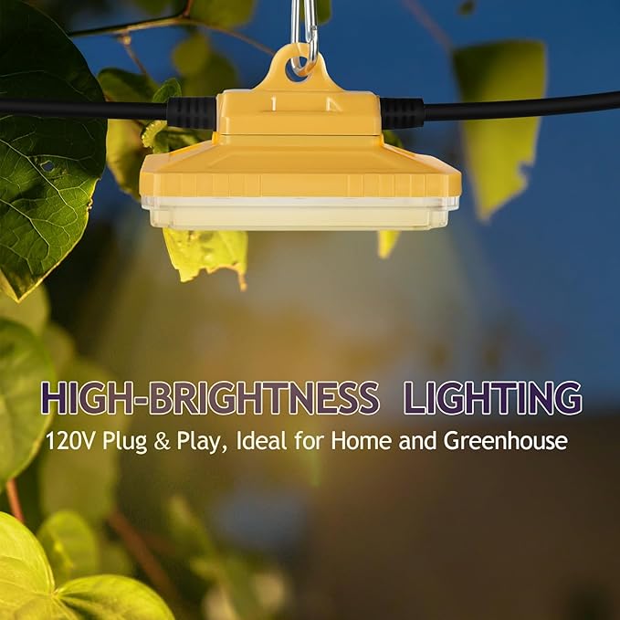 EP Plant Growth String Lights - 8000 LM Full Spectrum LED Grow Lights for Indoor Plants 22 Ft 6-Light with 5000K White &amp Full Spectrum LEDs Ideal for Greenhouse Hydroponics Vertical Farming (1