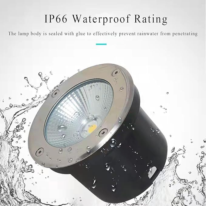Outdoor Ground Light Buried Lights IP66 Waterproof AC85-265V LED Underground Light for Garden Deck Step Stairs Driveway Landscape Spotlight (Warm White 3W)