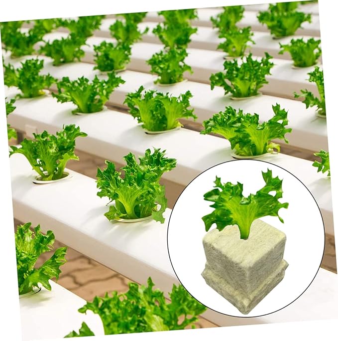 100pcs Stonewool Hydroponic Grow Cubes for Soilless Planting Gardening Supplies for Vegetable High Water Absorption Breathable Substrate Blocks