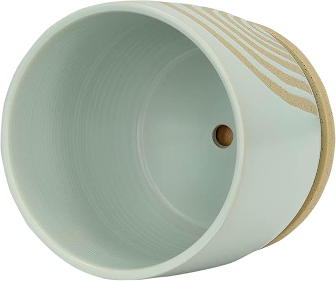 Generic 8 Arch Planter W Saucer Mint Green