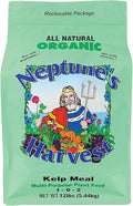 Neptune’s Harvest Organic Kelp Meal Plant Food (1-0-2) - 12 lb Resealable Bag - Multi-Purpose Seaweed Fertilizer - Indoor &amp Outdoor Plant Fertilizer for Lawns Gardens Vegetables &amp Bulbs
