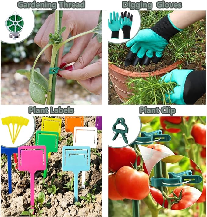 Garden Tool Set 55-Piece Heavy Duty Gardening Tools with Canvas Tote Bag Ideal Gardening Tools Gifts for Women and Men (Green)