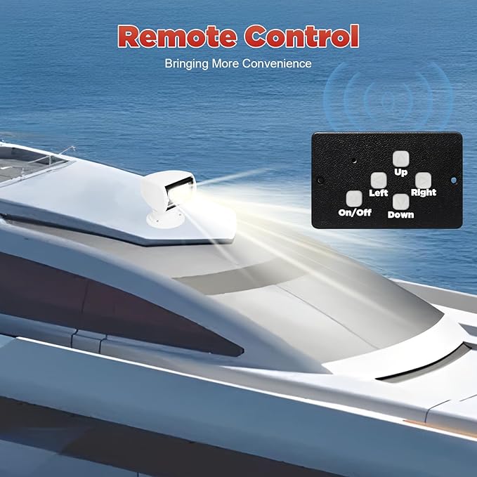Boat Spotlights 12V 100W Boat Spotlight with Remote Control Boat Search Lights Boat Searchlight Halogen Searchlight Spotlight for Yachts Fishing Boats