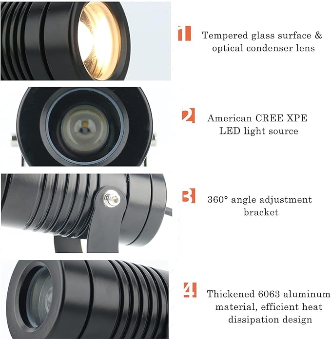 3-10W LED Beam Spotlight - LED Fountain Lights with Remote Control Illumination