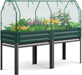 KING BIRD Large Raised Garden Bed with Netting Galvanized Elevated Planter Box with Legs 72×23×55 in for Backyard Patio Balcony 700lb Capacity Dark Grey