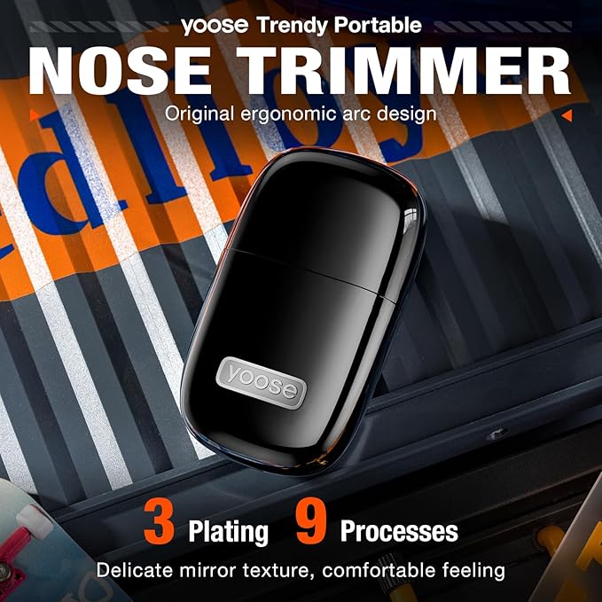 yoose Alloy Nose Hair Trimmer Portable Nose Hair Trimmer for Men Women Rechargeable Washable Nose Trimmer Detachable Head Easy to Clean Travel Size Dual Edged Blades Painless Trimming Black