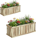Wood Raised Garden Bed Rectangular Planter Box with Liner &amp Drainage Easy Assembly for Growing Vegetable Flower Herb Fruit Outdoor Planting Bed for Backyard Garden (2 36” x 12” x 12”)