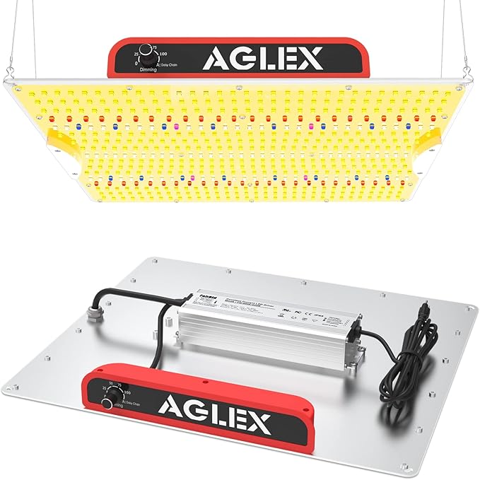AGLEX 180W Full Spectrum LED Grow Light with UV &amp IR 528 LEDs Dimmable High PPFD 4x5 ft Coverage Daisy Chain for Indoor Plant Growing Seeding Starting Veg Flower- K2000