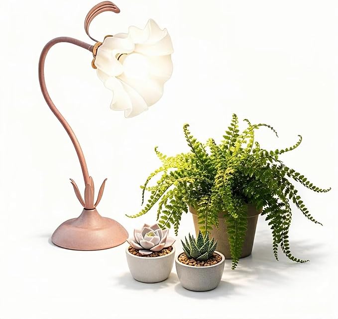 Table Top Grow Light for Indoor Plants – Decorative Desk Plant Light for Succulents Bonsai Cactus Adjustable Desktop Grow Lights with Base Cute Office Mini Grow Lamp