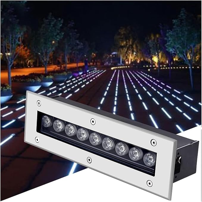 Outdoor Underground Light - Recessed LED Spotlight Linear In Ground LED Light Long Strip LED Landscape Light Tempered Glass IP67 Waterproof Underground LightBlue Light 6W