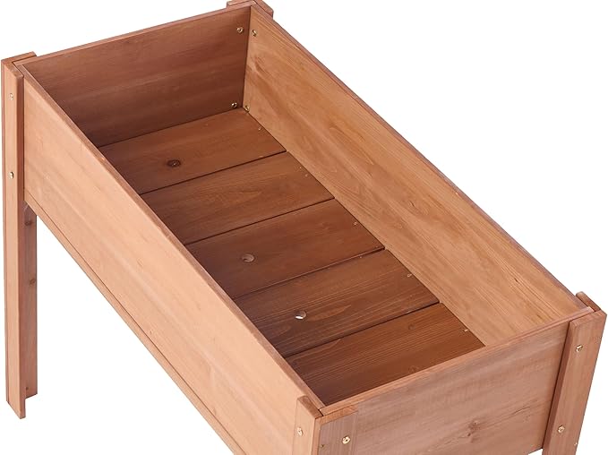 48x20x31 Inch Wooden Raised Garden Bed with Legs Raised Planter Box Elevated Garden Beds Outdoor Raised Flower Bed for Patio Deck Balcony Coffee