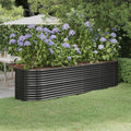 SKM Garden Raised Bed Powder-Coated Steel 296x80x68 cm Anthracite (Weight-18KG)