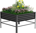 Galvanized Raised Garden Bed with Legs48×48×32in Large Metal Elevated Raised Planter BoxRaised Garden Bed1000lb Capacity with Drainage Holes for Vegetables Lawn Green Flowers Fruits Terrace