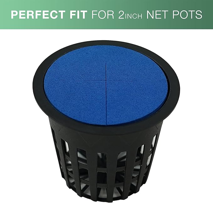 2” Neoprene Foam Inserts for Hydroponics Growing System Clone Machine Propagation Indoor Gardening 100 Pack Blue