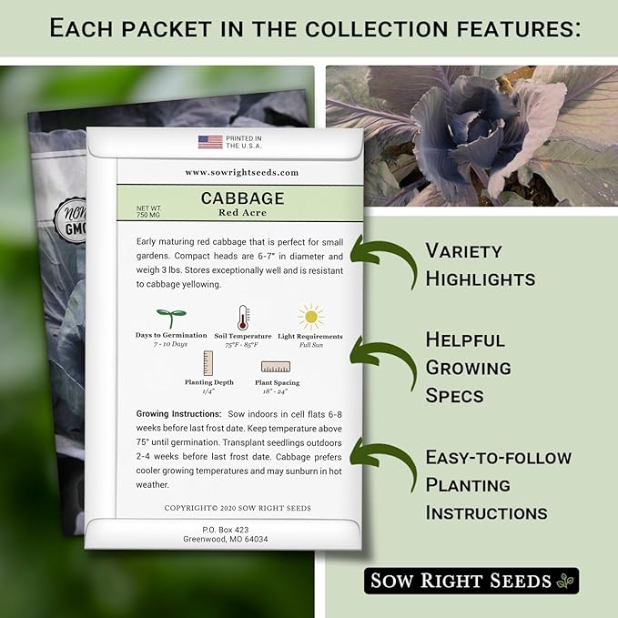 Sow Right Seeds - Complete Garden Seed Collection for Planting - 45 Non-GMO Heirloom Vegetable Herb and Flower Varieties - Every Seed You Need to Plant and Grow a Bountiful Home Garden - Great Gift