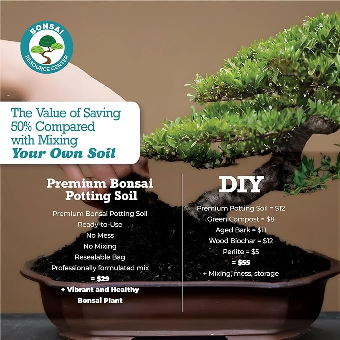 100% Organic Bonsai Soil – All-Natural Well-Draining Potting Mix for Healthy Bonsai Succulents Cactus &amp Kokedama | Pumice Akadama Bark | Made in USA | 3L Bag