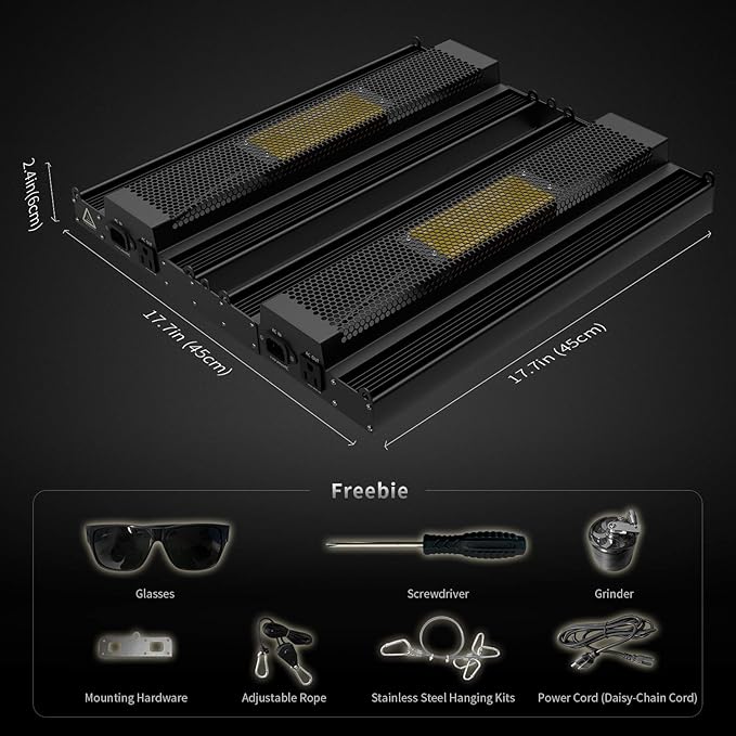 Grow Lights for Indoor Plants - High Red Photons Full Spectrum LED Grow Lights for Seed Starting - 240 Watts Upgraded Nano-Coating Waterproof Plant Light for Indoor Plants with UV - Daisy Chain