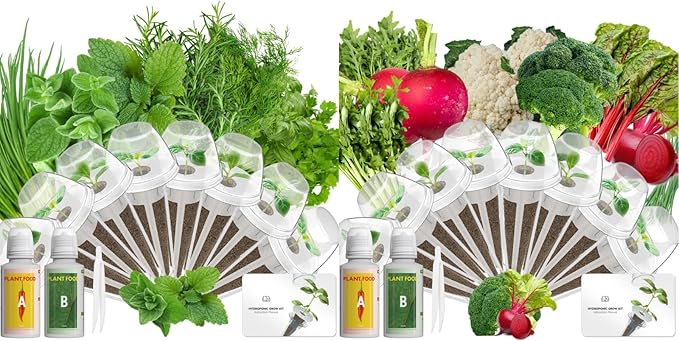 LYKOCLEAN 8 Pods Gourmet Herb Seed Pod Kit and 8 Pods Vegetables Seed Pod Kit Compatible with Aerogarden idoo Ahopegarden Letpot Hydroponics Growing System