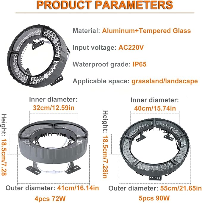Led Outdoor Lights Low Voltage Landscape Spotlights Small Lawn Tree Ring Lights IP65 Weatherproof(Red LightPack of 4)