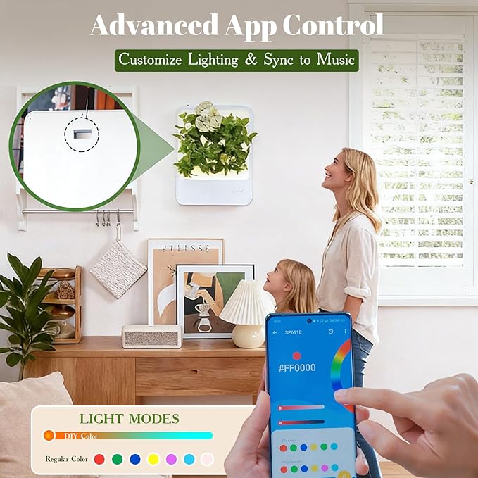 Indoor Garden Hydroponic System with LED Grow Light Indoor herb Garden Indoor Garden Hydroponic System with LED Grow Light (White)