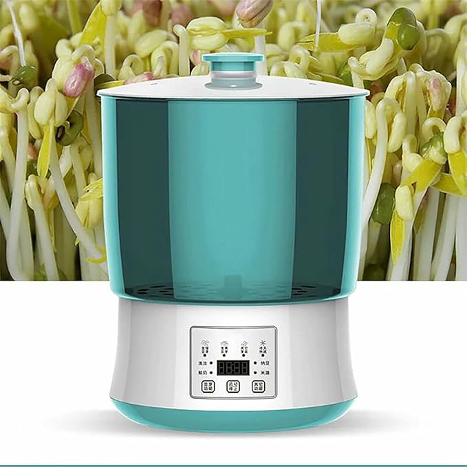 Automatic Bean Sprout Machine Electric Sprouter Bean Growing Machine 2-Layer Constant Temperature Large-Capacity Seed Germination Kit Sprouting Seedli