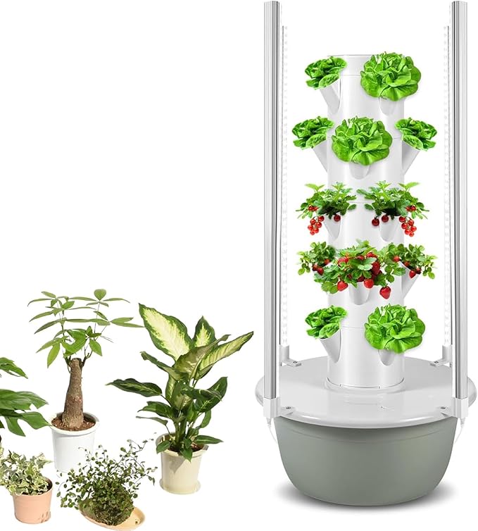 Soilless Farming Systems Hydroponics Tower - Hydroponics Growing System for Indoor Herbs Fruits and Vegetables -for Herbs Fruits &amp Vegetables C(36Pots)