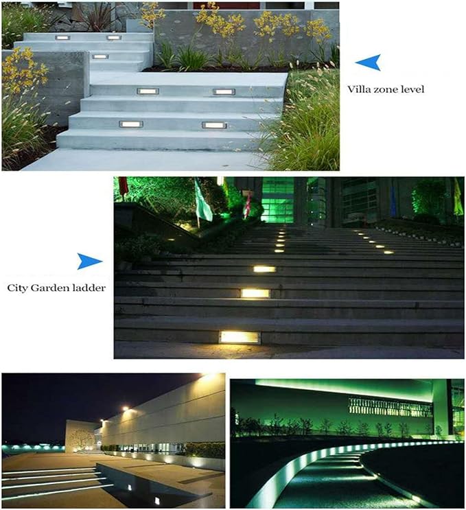 Landscape Lamp - IP65 Waterproof LED Outdoor Corner Lights Side Wall Spotlight AC85-265V Recessed Staircase Step Footer Light for Corridor Wall Lighting Projects(White3W)