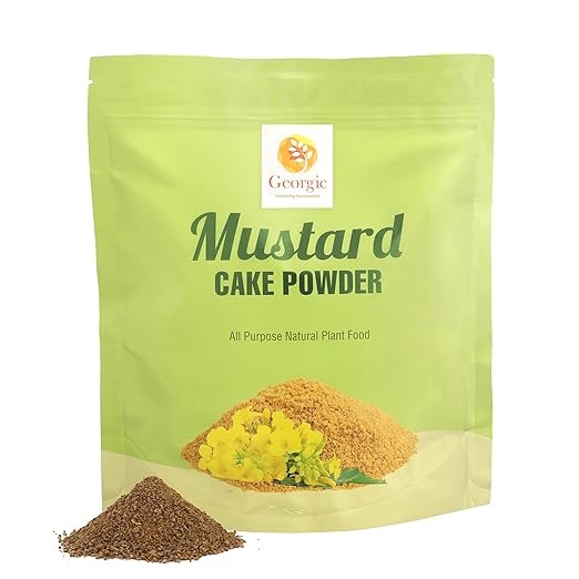 Mustard Oil Cake Powder – All-Purpose Natural Fertilizer for Flowers Vegetables Herbs Fruit Trees &amp Plants – Natural Cold-Pressed Plant Food and Soil Conditioner – Booster for Lush Growth (3 lb