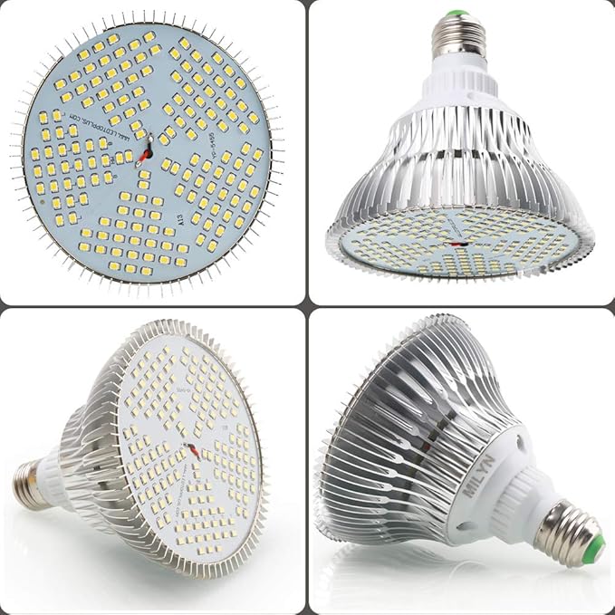 MILYN 2 Pack 100W Led Grow Light Bulb Pure Warm Full Spectrum Grow Lights for Indoor Plants E26 Grow Bulb for House Garden Hydroponics Succulent Seed Starting Growing Flower| 150LEDs Lamp