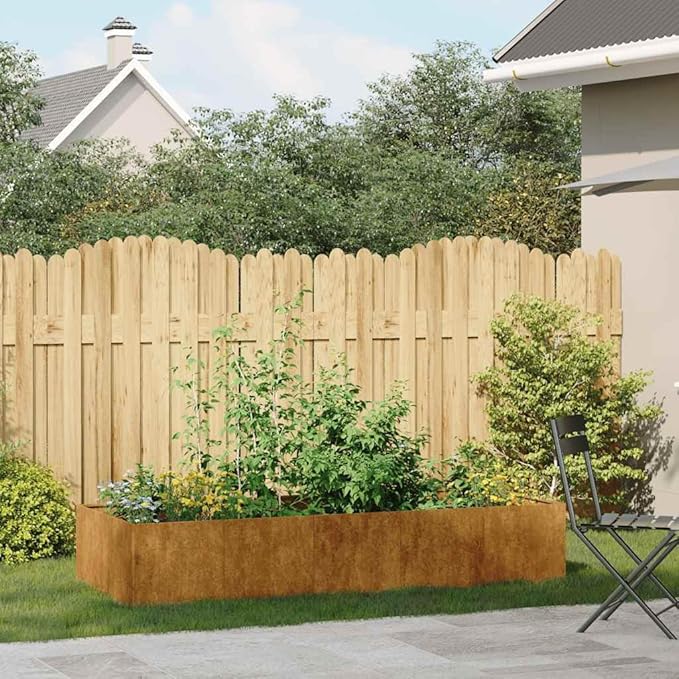 31.5x78.7x15.7 Steel Planter Box Open-Bottom Raised Garden Bed for Vegetables &amp Flowers Patio/Balcony