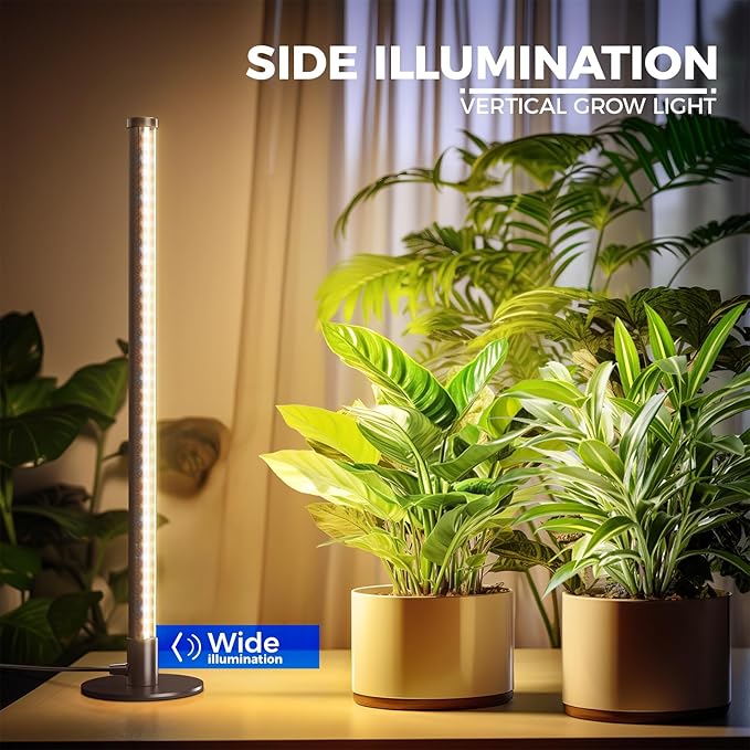 Barrina Standing Grow Light for Indoor Plants 20W 2FT Desk LED Plant Light Hanging and Standing Table Top Full Spectrum Vertical Grow Lights with Stand and On/Off Switch Ideal for Plants Growth