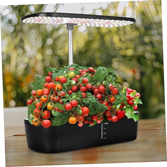 1set Hydroponic Plant Growing Grow Light Indoor Gardening Kit for Vegetables Herbs and Seeds Germination Intelligent Control Multi-Porous Design Compatible Us