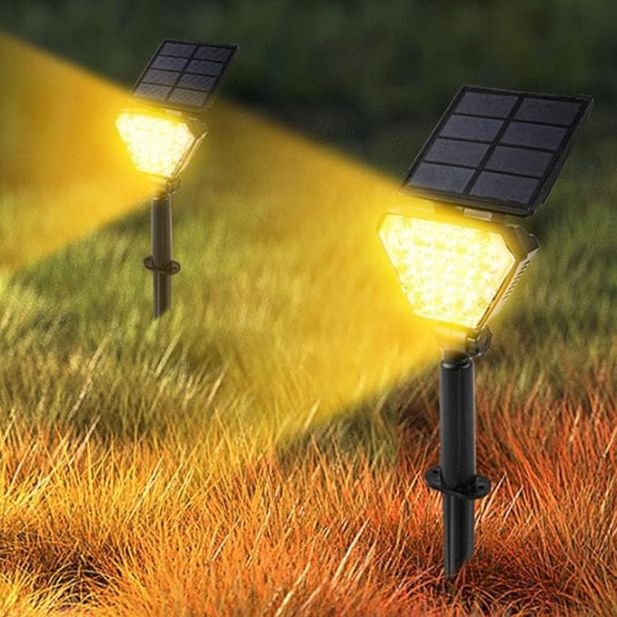 16 LED Solar Spot Lights Outdoor Waterproof 2 Pack Solar Lights Spotlight Landscape Lighting Auto ON/Off Outdoor Solar Lights for Yard Garden Lawn
