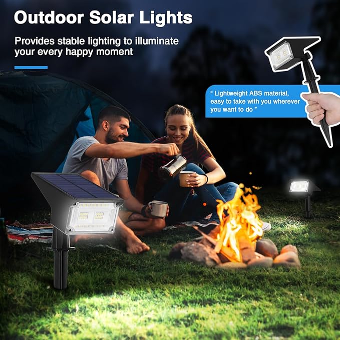 ZJOJO Solar Lights Outdoor Waterproof IP65 Solar Spot Light 40 LED 4 Lighting Modes Solar Powered Garden Yard Spot for Outside Landscape10 Pack