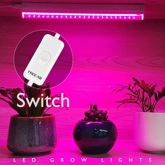 TREE.NB Plant Growing Lamps - 80W 80 LED Lamps with Full Spectrum/Red Blue Spectrum 3/9/12H Timer 10 Dimmable Level Adjustable Gooseneck 3 Switch Modes